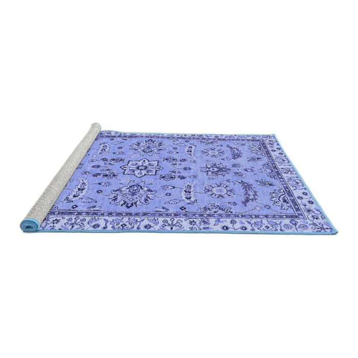 Sideview of Machine Washable Oriental Blue Traditional Rug, wshabs2511blu