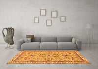 Machine Washable Oriental Orange Traditional Rug, wshabs2511org