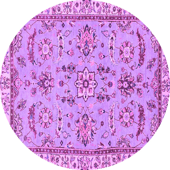 Round Oriental Purple Traditional Rug, abs2511pur