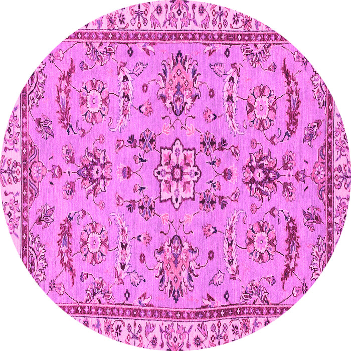 Round Oriental Pink Traditional Rug, abs2511pnk