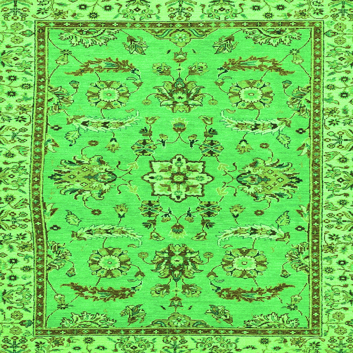 Square Oriental Green Traditional Rug, abs2511grn