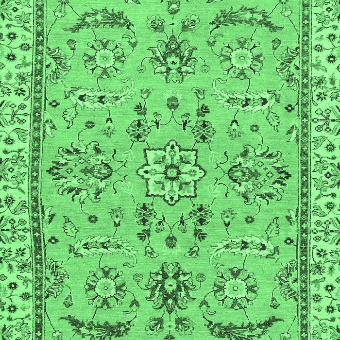 Machine Washable Oriental Emerald Green Traditional Area Rugs, wshabs2511emgrn