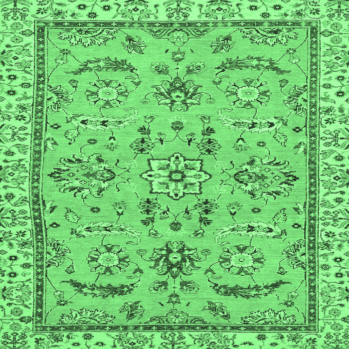 Square Machine Washable Oriental Emerald Green Traditional Area Rugs, wshabs2511emgrn