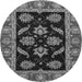 Round Oriental Gray Traditional Rug, abs2512gry