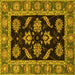 Square Oriental Yellow Traditional Rug, abs2512yw