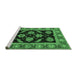 Sideview of Machine Washable Oriental Emerald Green Traditional Area Rugs, wshabs2512emgrn