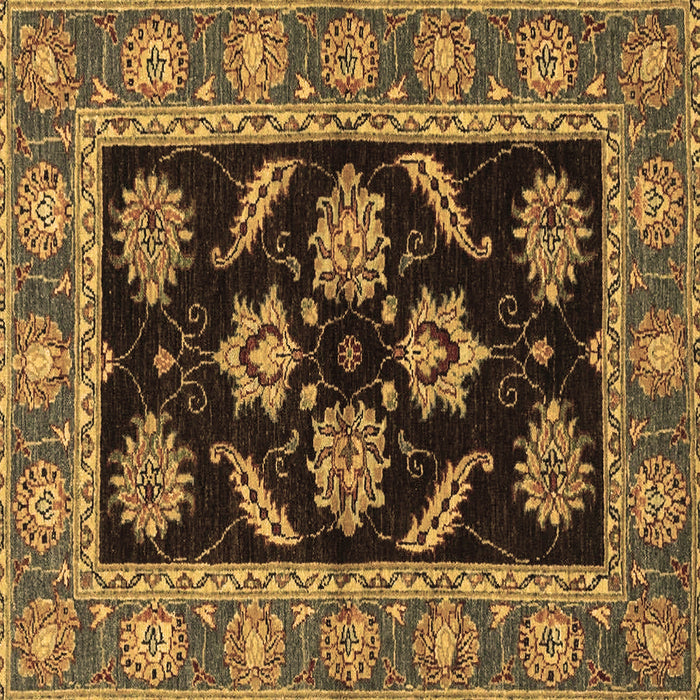 Square Machine Washable Oriental Brown Traditional Rug, wshabs2512brn