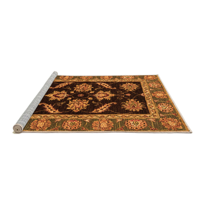 Sideview of Machine Washable Oriental Orange Traditional Area Rugs, wshabs2512org