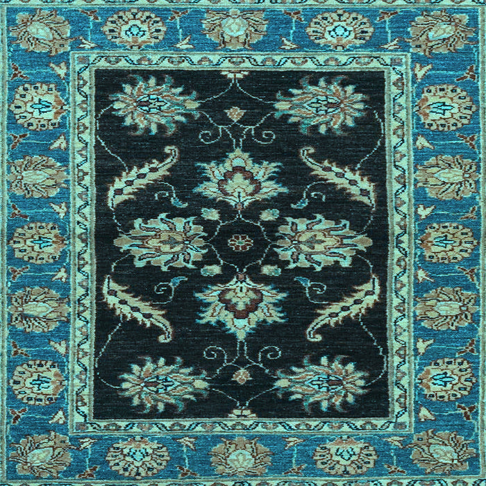 Square Oriental Light Blue Traditional Rug, abs2512lblu
