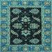 Square Oriental Light Blue Traditional Rug, abs2512lblu