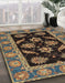 Abstract Bakers Brown Oriental Rug in Family Room, abs2512