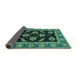 Sideview of Oriental Turquoise Traditional Rug, abs2512turq