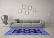 Machine Washable Oriental Blue Traditional Rug in a Living Room, wshabs2512blu