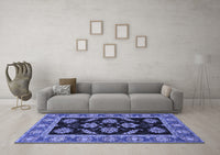 Machine Washable Oriental Blue Traditional Rug, wshabs2512blu