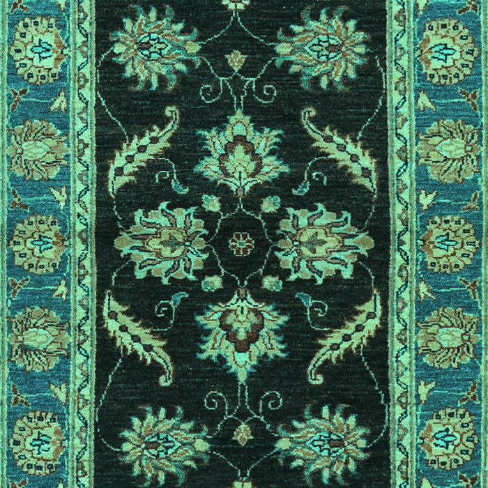 Machine Washable Oriental Turquoise Traditional Area Rugs, wshabs2512turq