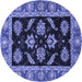 Round Oriental Blue Traditional Rug, abs2512blu