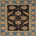 Square Machine Washable Abstract Bakers Brown Rug, wshabs2512