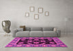 Machine Washable Oriental Pink Traditional Rug in a Living Room, wshabs2512pnk