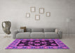 Machine Washable Oriental Purple Traditional Area Rugs in a Living Room, wshabs2512pur