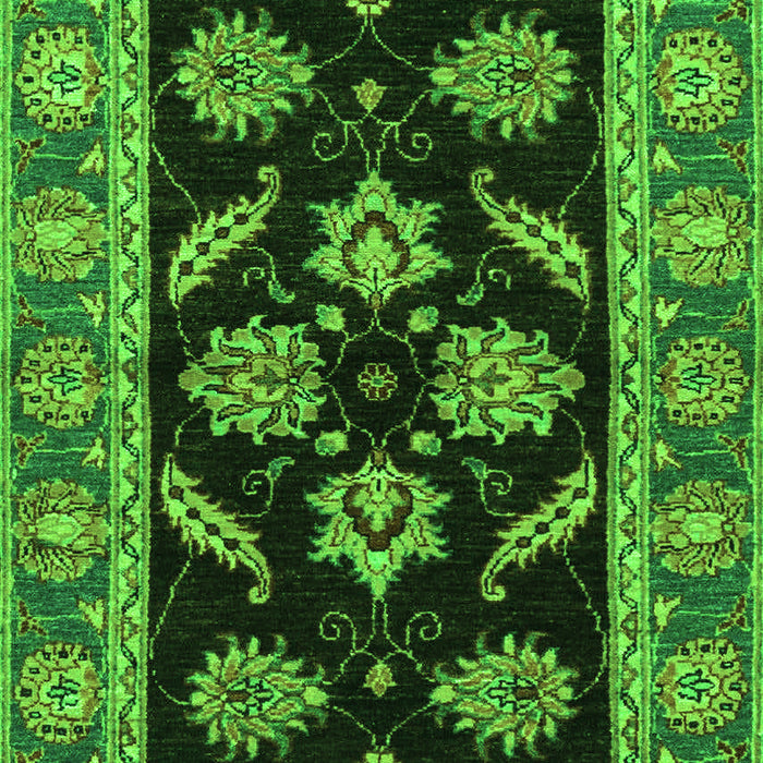 Machine Washable Oriental Green Traditional Area Rugs, wshabs2512grn