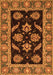 Machine Washable Oriental Orange Traditional Area Rugs, wshabs2512org