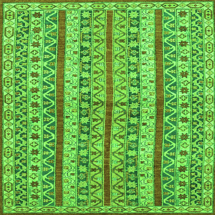 Square Abstract Green Modern Rug, abs2513grn