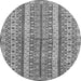 Round Machine Washable Abstract Gray Modern Rug, wshabs2513gry