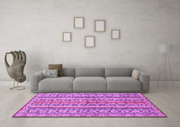 Machine Washable Abstract Purple Modern Area Rugs in a Living Room, wshabs2513pur