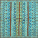 Square Machine Washable Abstract Light Blue Modern Rug, wshabs2513lblu