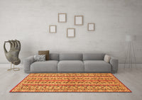 Machine Washable Abstract Orange Modern Rug, wshabs2513org