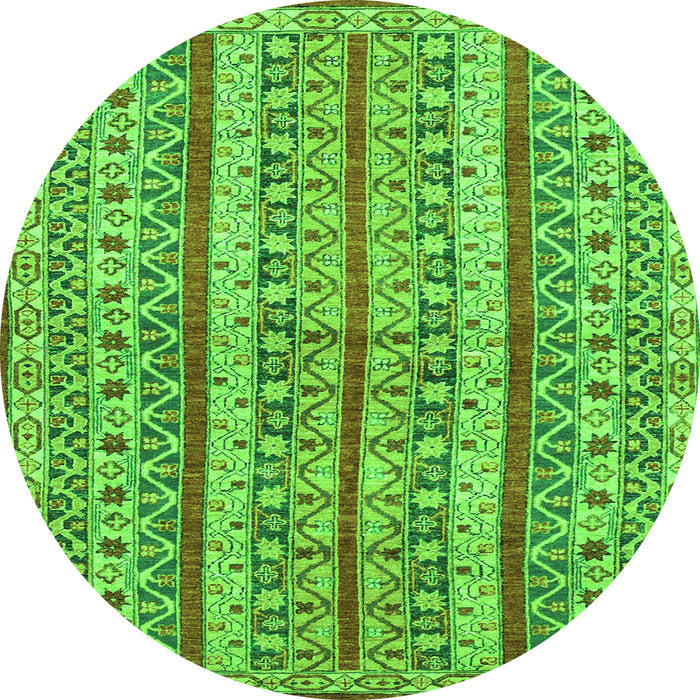 Round Abstract Green Modern Rug, abs2513grn