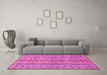 Machine Washable Abstract Pink Modern Rug in a Living Room, wshabs2513pnk