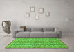 Machine Washable Abstract Green Modern Area Rugs in a Living Room,, wshabs2513grn