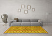 Machine Washable Abstract Yellow Modern Rug in a Living Room, wshabs2513yw