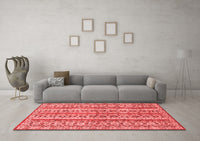 Machine Washable Abstract Red Modern Rug, wshabs2513red