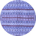 Round Abstract Blue Modern Rug, abs2513blu