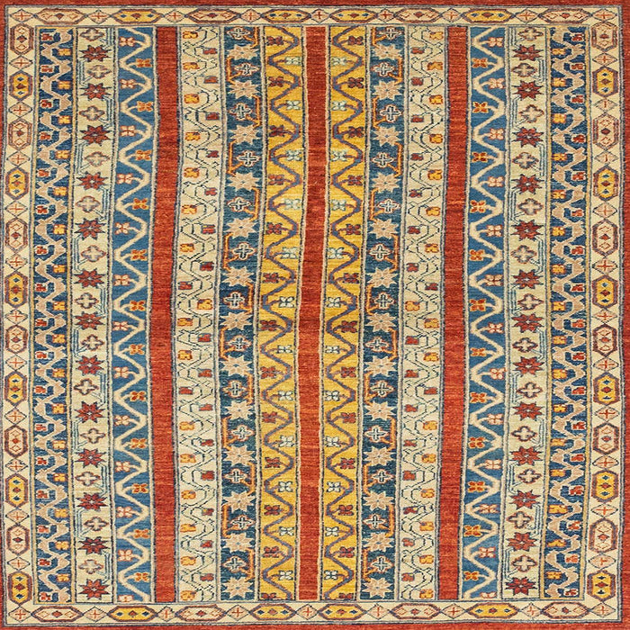 Square Abstract Yellow Modern Rug, abs2513