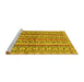 Sideview of Machine Washable Abstract Yellow Modern Rug, wshabs2513yw