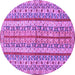 Round Machine Washable Abstract Purple Modern Area Rugs, wshabs2513pur