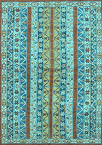 Abstract Light Blue Modern Rug, abs2513lblu