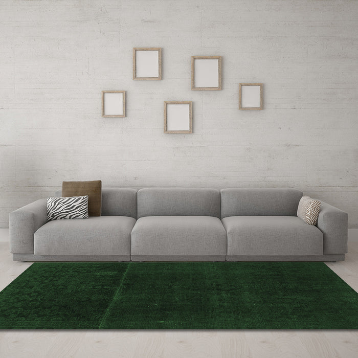 Machine Washable Abstract Emerald Green Modern Area Rugs in a Living Room,, wshabs2514emgrn