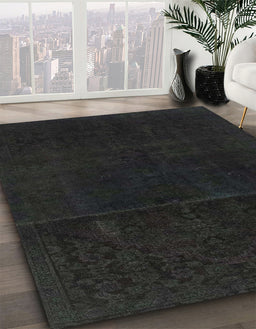 Abstract Mid Gray Modern Rug in Family Room, abs2514
