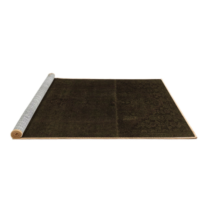 Sideview of Machine Washable Abstract Brown Modern Rug, wshabs2514brn