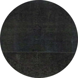 Round Abstract Mid Gray Modern Rug, abs2514