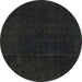 Round Abstract Mid Gray Modern Rug, abs2514