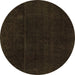 Round Abstract Brown Modern Rug, abs2514brn