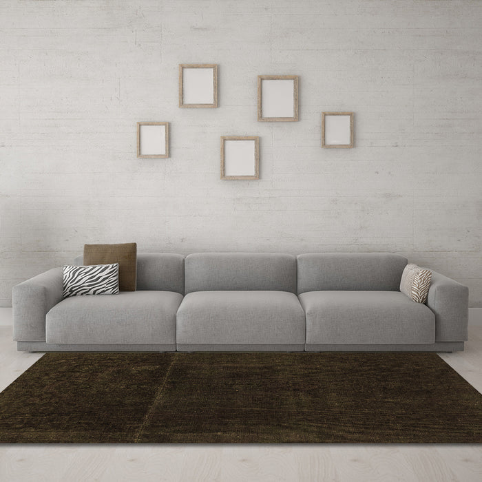 Machine Washable Abstract Brown Modern Rug in a Living Room,, wshabs2514brn