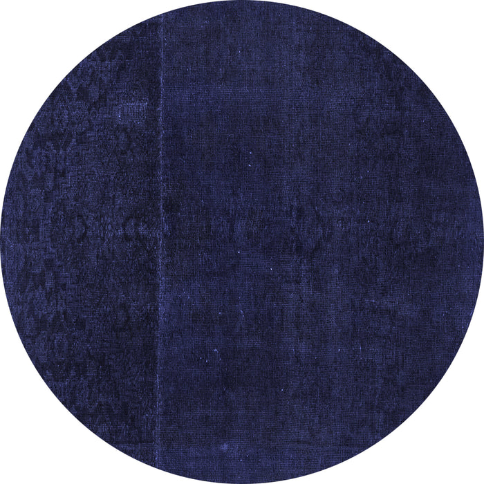 Round Abstract Blue Modern Rug, abs2514blu