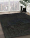 Machine Washable Abstract Midnight Gray Rug in a Family Room, wshabs2514