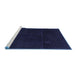 Sideview of Machine Washable Abstract Blue Modern Rug, wshabs2514blu